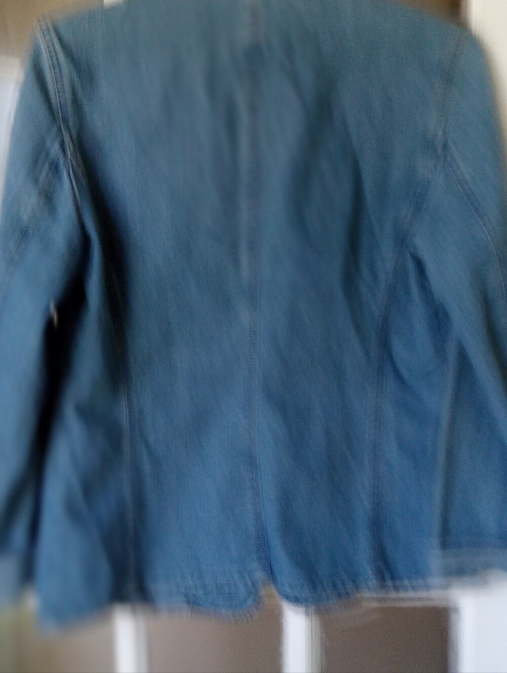 Ann Taylor Mid Blue Denim Blazer Jacket - Picture 4 of 6